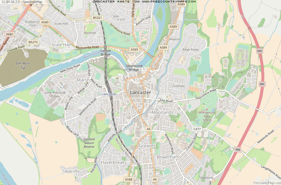 Karte Von Lancaster Vereinigtes Knigreich