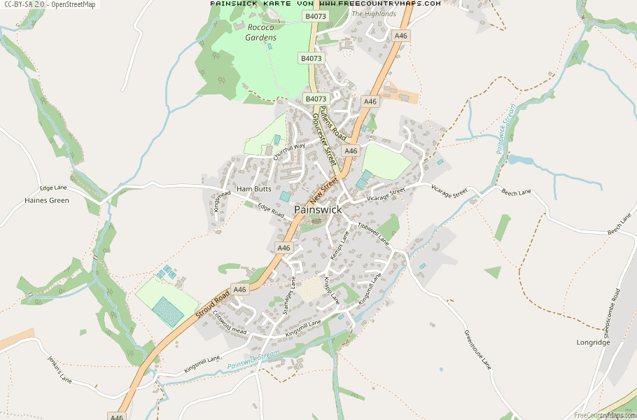 Karte Von Painswick Vereinigtes Knigreich