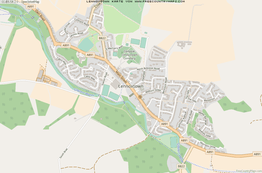 Karte Von Lennoxtown Vereinigtes Knigreich