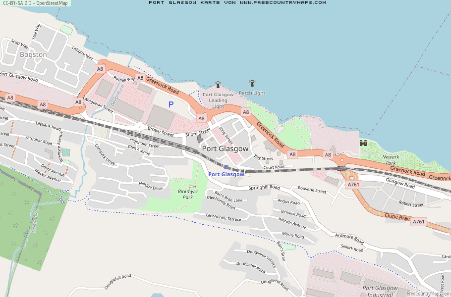 Karte Von Port Glasgow Vereinigtes Knigreich