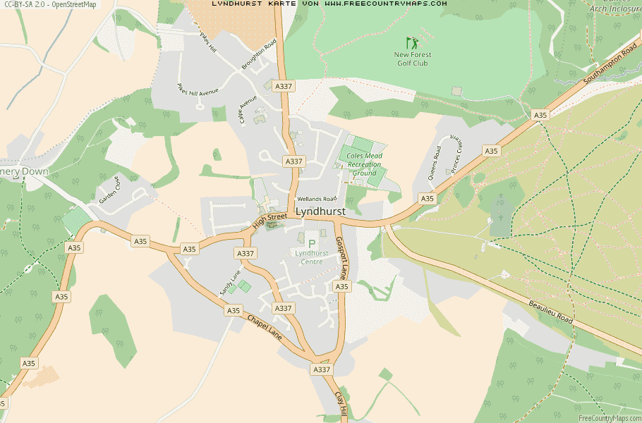 Karte Von Lyndhurst Vereinigtes Knigreich
