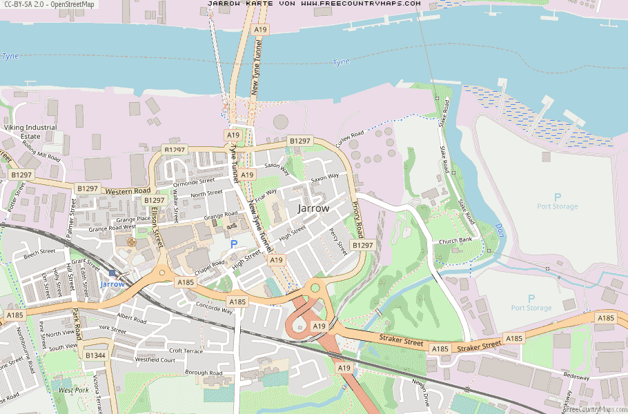 Karte Von Jarrow Vereinigtes Knigreich