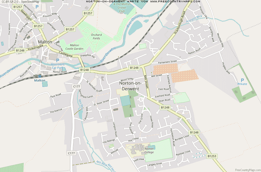Karte Von Norton-on-Derwent Vereinigtes Knigreich