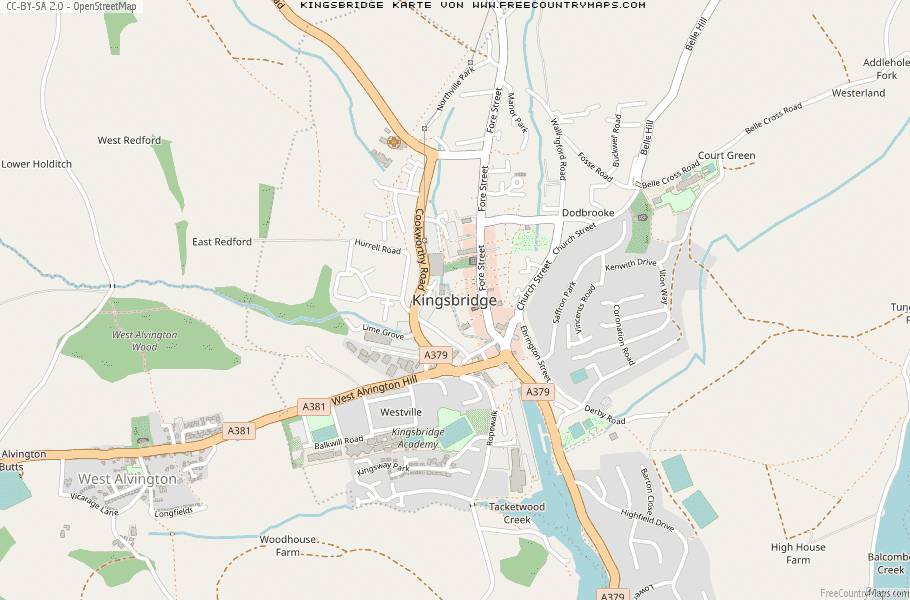 Karte Von Kingsbridge Vereinigtes Knigreich