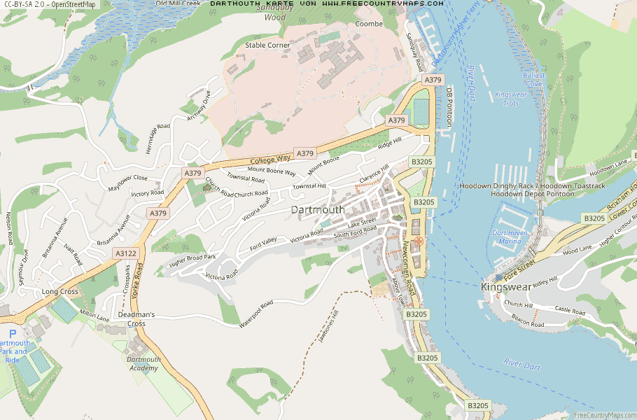 Karte Von Dartmouth Vereinigtes Knigreich