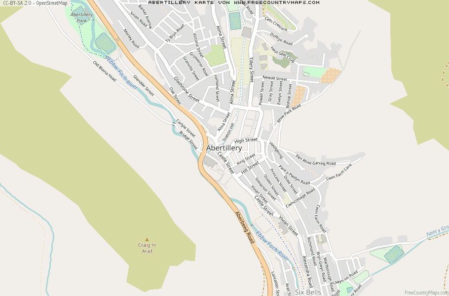 Karte Von Abertillery Vereinigtes Knigreich