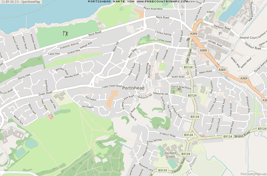 Karte Von Portishead Vereinigtes Knigreich