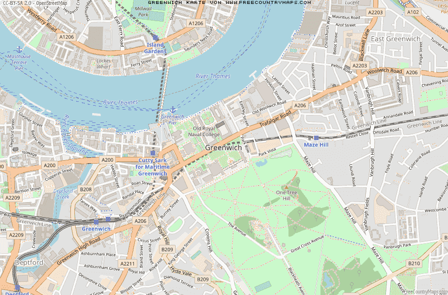 Karte Von Greenwich Vereinigtes Knigreich