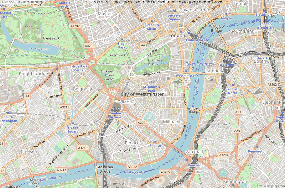 Karte Von City of Westminster Vereinigtes Knigreich