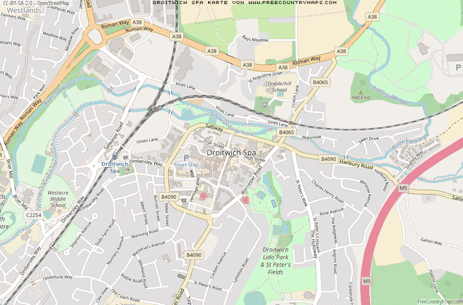 Karte Von Droitwich Spa Vereinigtes Knigreich