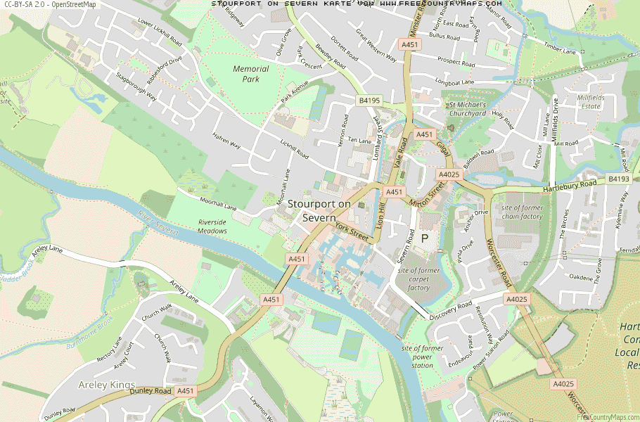 Karte Von Stourport on Severn Vereinigtes Knigreich