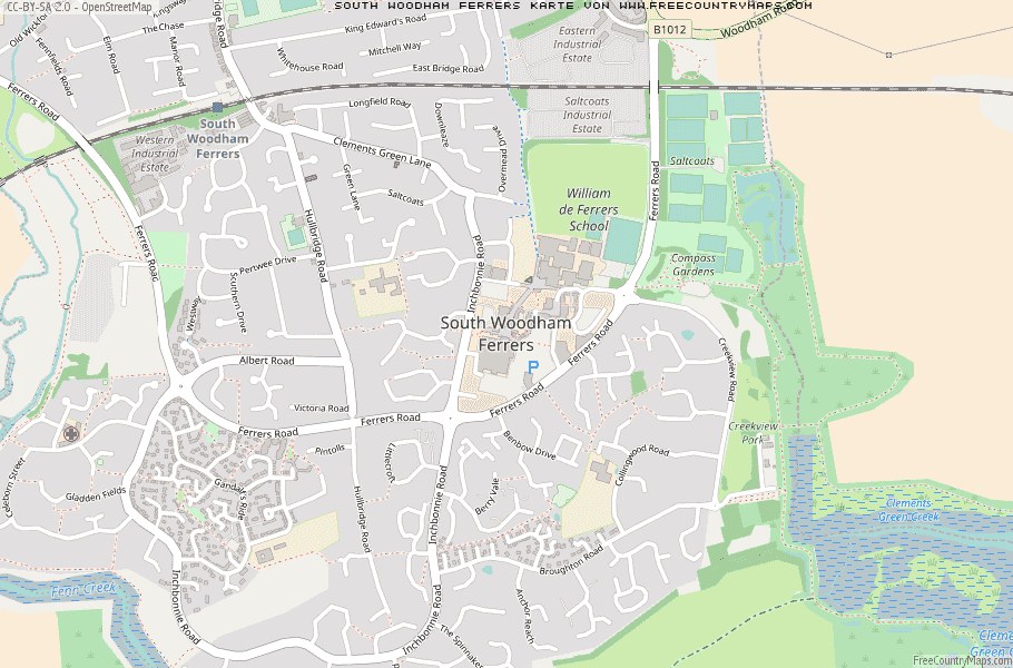 Karte Von South Woodham Ferrers Vereinigtes Knigreich