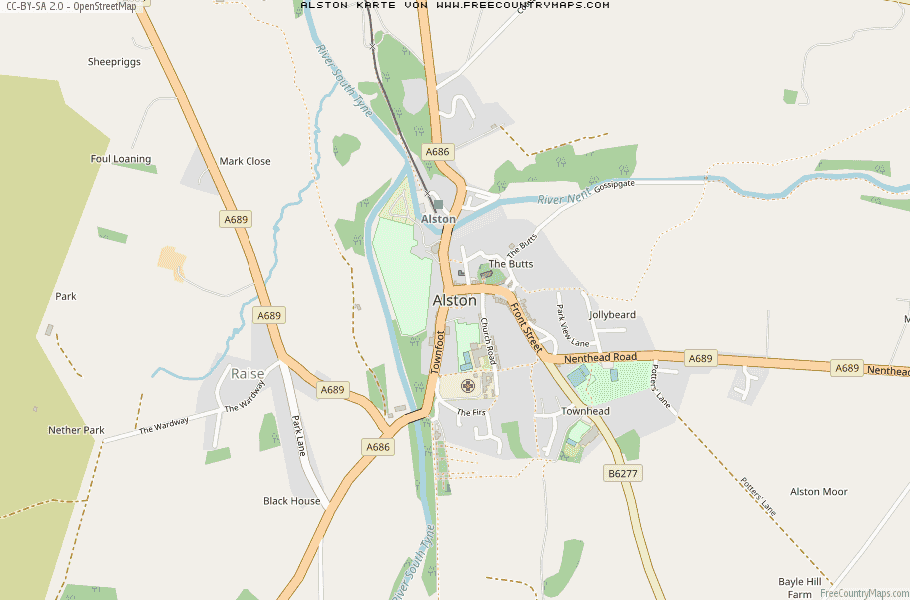 Karte Von Alston Vereinigtes Knigreich