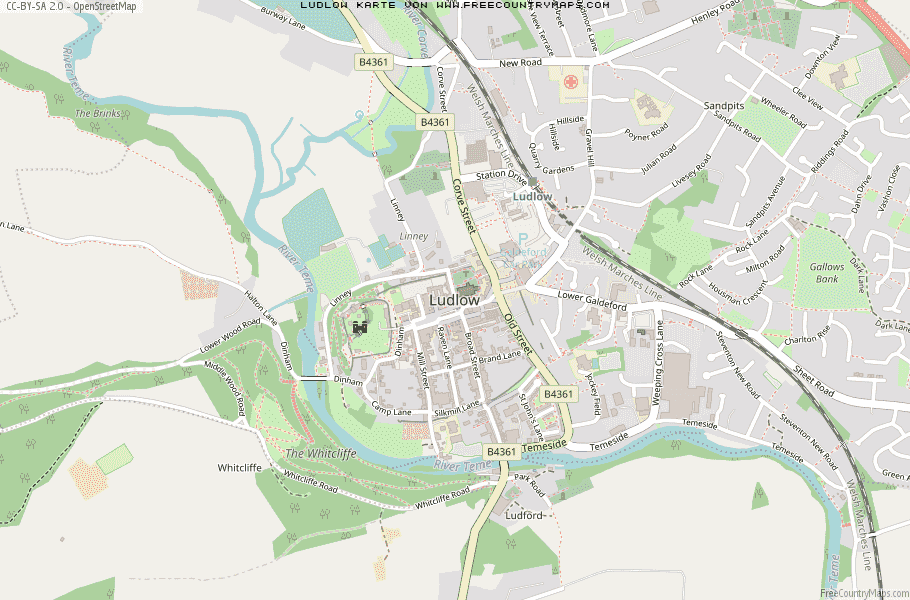 Karte Von Ludlow Vereinigtes Knigreich