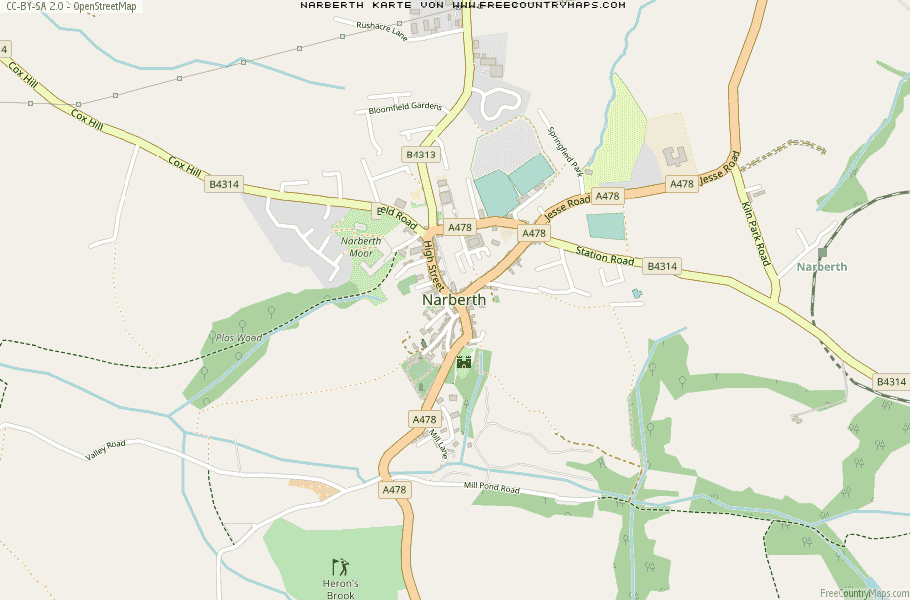 Karte Von Narberth Vereinigtes Knigreich