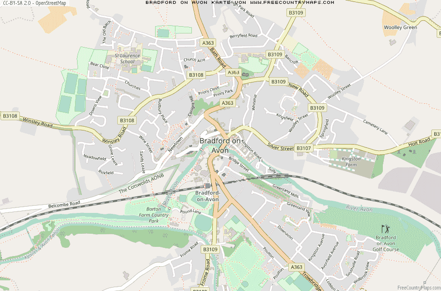 Karte Von Bradford on Avon Vereinigtes Knigreich
