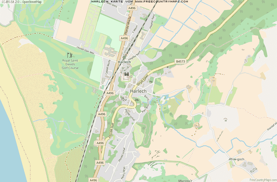 Karte Von Harlech Vereinigtes Knigreich