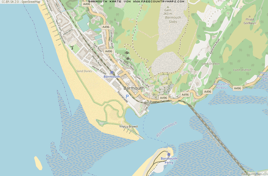 Karte Von Barmouth Vereinigtes Knigreich