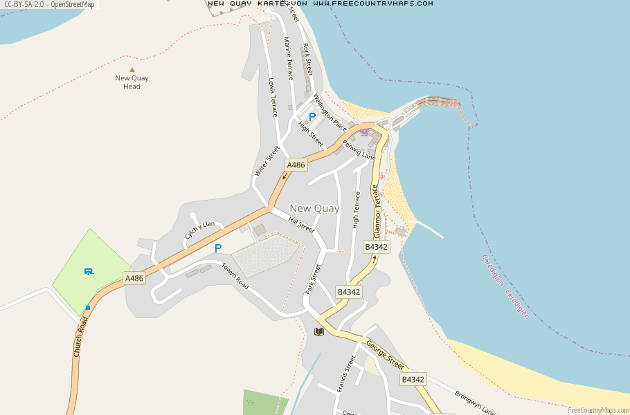 Karte Von New Quay Vereinigtes Knigreich