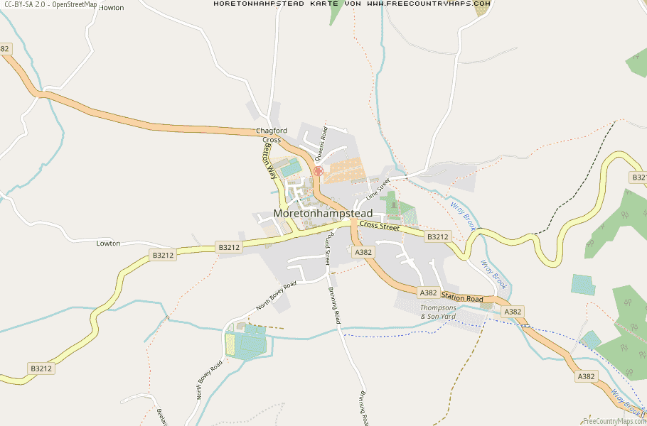 Karte Von Moretonhampstead Vereinigtes Knigreich