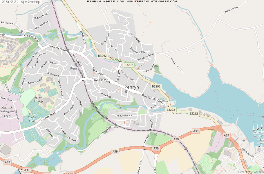 Karte Von Penryn Vereinigtes Knigreich