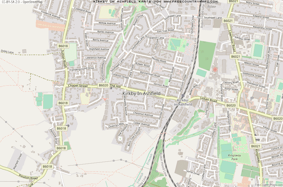 Karte Von Kirkby In Ashfield Vereinigtes Knigreich