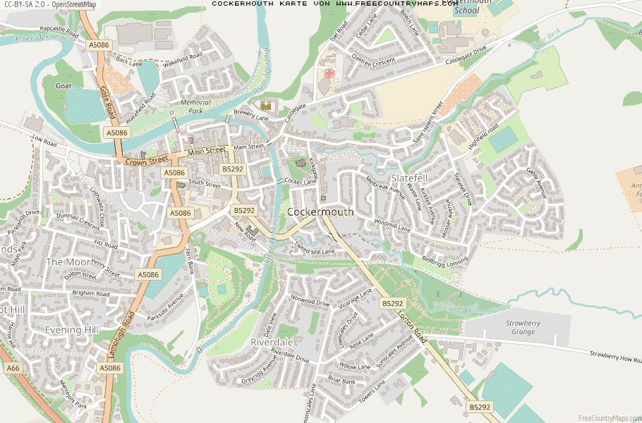 Karte Von Cockermouth Vereinigtes Knigreich
