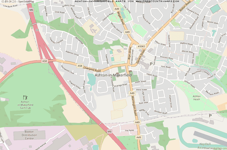 Karte Von Ashton-in-Makerfield Vereinigtes Knigreich