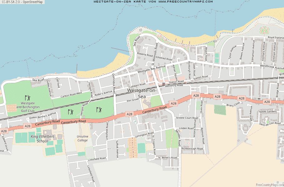 Karte Von Westgate-on-Sea Vereinigtes Knigreich