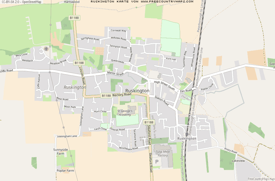 Karte Von Ruskington Vereinigtes Knigreich