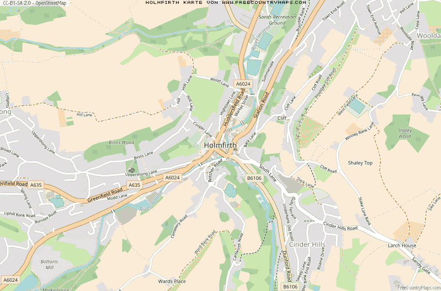 Karte Von Holmfirth Vereinigtes Knigreich