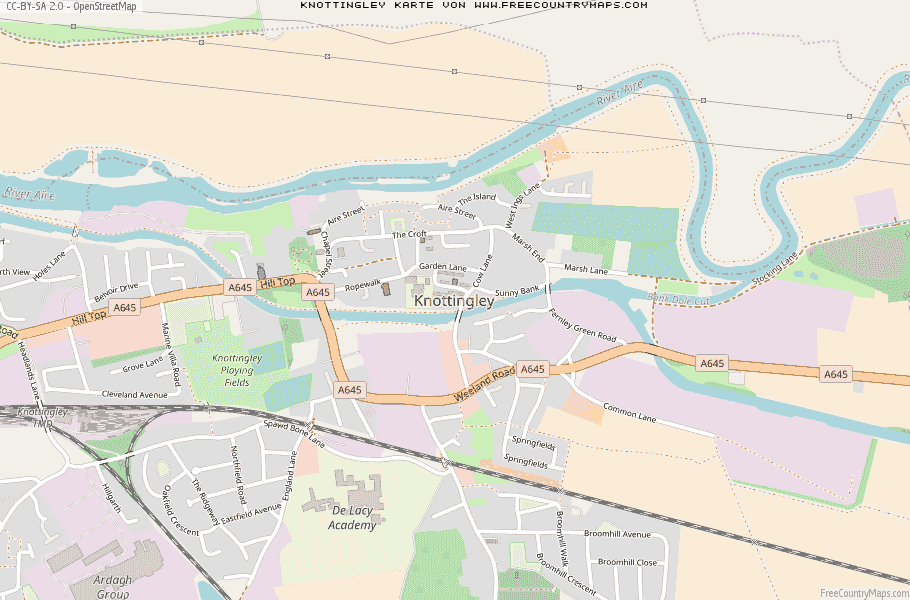 Karte Von Knottingley Vereinigtes Knigreich