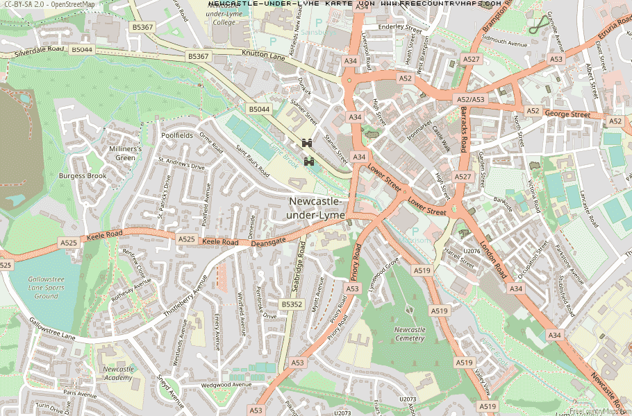 Karte Von Newcastle-under-Lyme Vereinigtes Knigreich