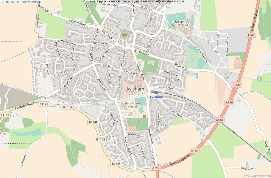 Karte Von Aylsham Vereinigtes Knigreich