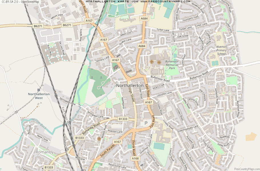 Karte Von Northallerton Vereinigtes Knigreich