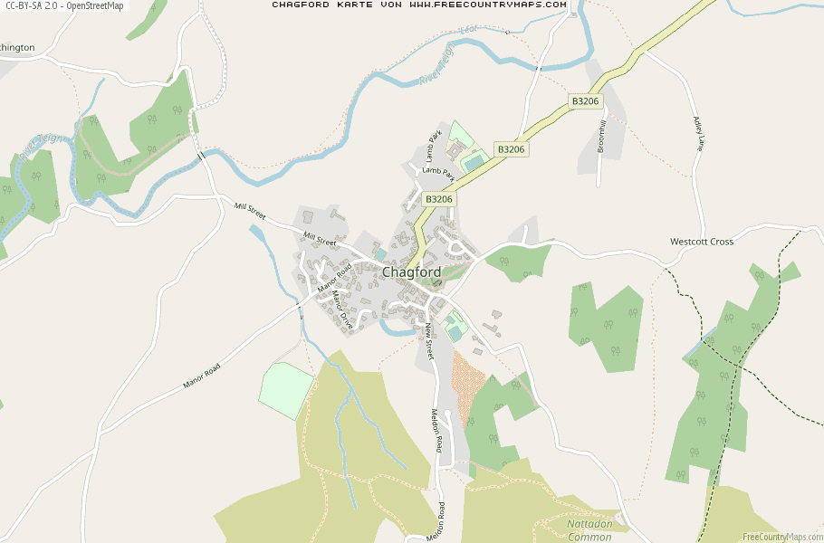 Karte Von Chagford Vereinigtes Knigreich