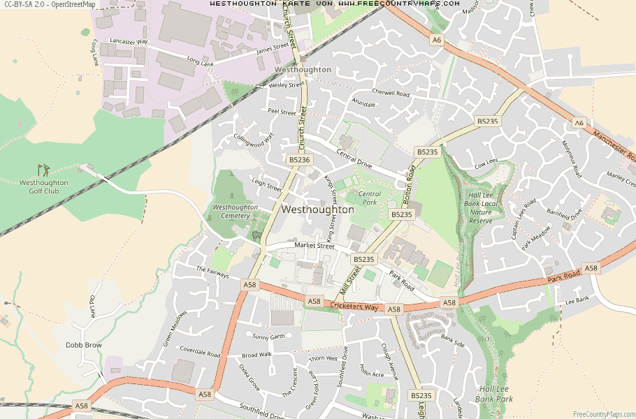Karte Von Westhoughton Vereinigtes Knigreich