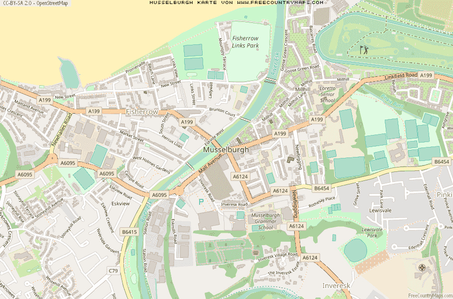 Karte Von Musselburgh Vereinigtes Knigreich