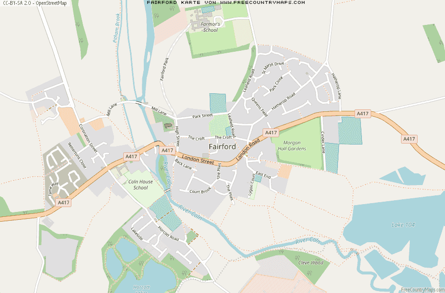 Karte Von Fairford Vereinigtes Knigreich