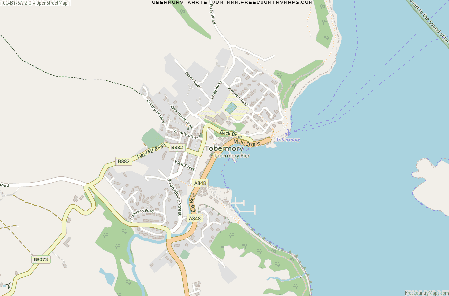 Karte Von Tobermory Vereinigtes Knigreich