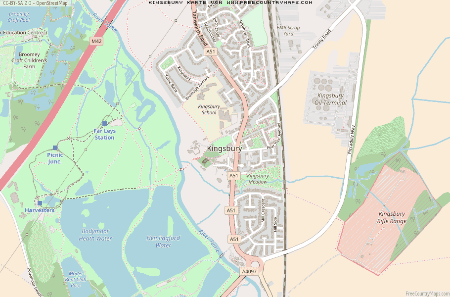 Karte Von Kingsbury Vereinigtes Knigreich