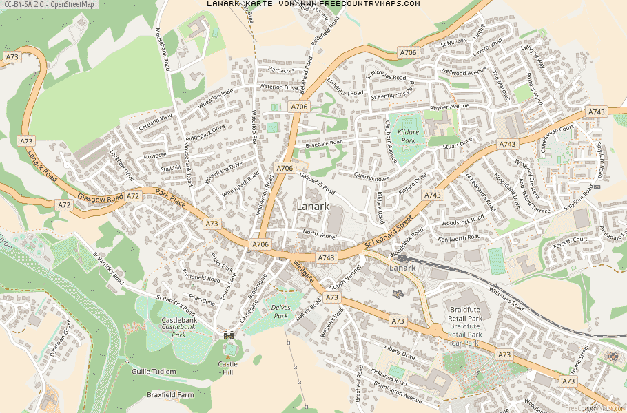 Karte Von Lanark Vereinigtes Knigreich