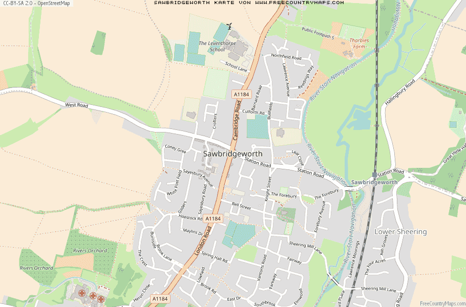 Karte Von Sawbridgeworth Vereinigtes Knigreich