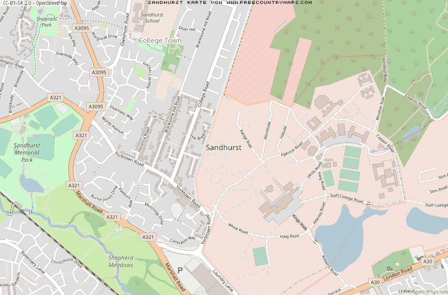 Karte Von Sandhurst Vereinigtes Knigreich
