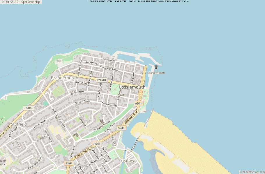 Karte Von Lossiemouth Vereinigtes Knigreich
