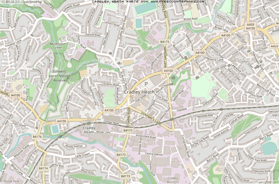 Karte Von Cradley Heath Vereinigtes Knigreich