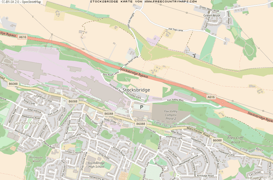 Karte Von Stocksbridge Vereinigtes Knigreich