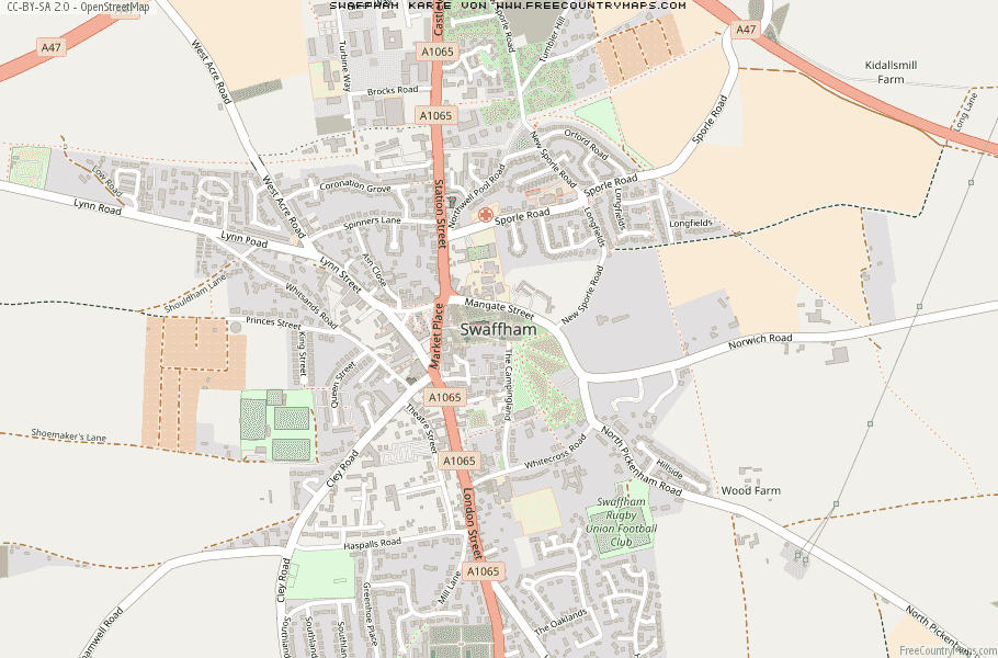 Karte Von Swaffham Vereinigtes Knigreich