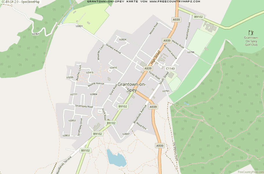Karte Von Grantown-on-Spey Vereinigtes Knigreich
