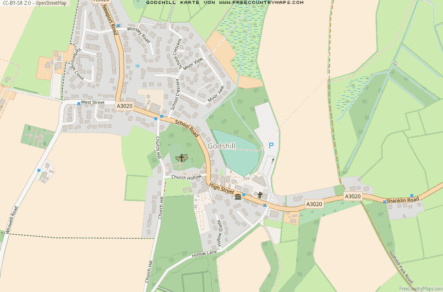 Karte Von Godshill Vereinigtes Knigreich